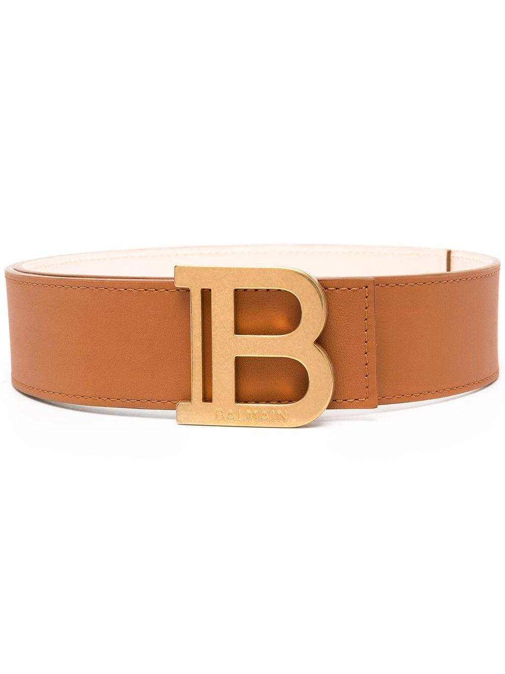 B logo buckle leather belt - 1