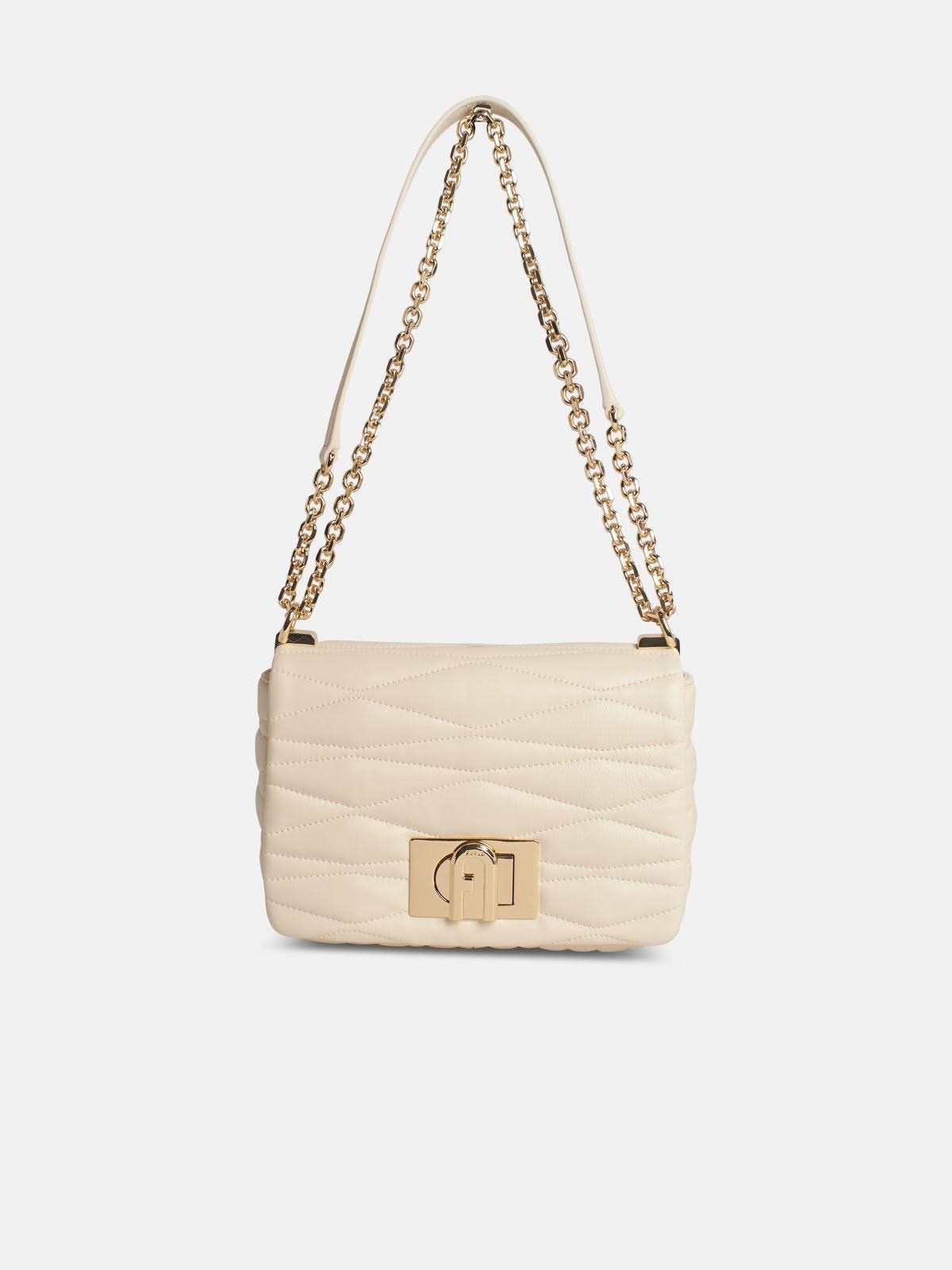 '1927' SMALL CROSSBODY BAG IN CREAM LEATHER - 1