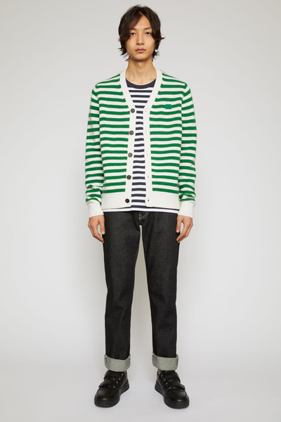 Acne Studios Breton stripe cardigan green/white outlook