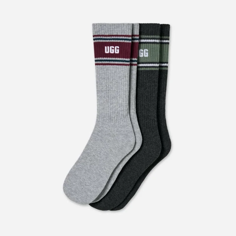 ® Men's Josias Varsity Crew 2 Pack in Wild Grape/Green Stone - 1