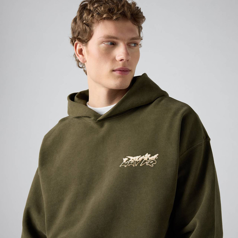 Levi's TWO HORSE BOXY GRUNGE WASH HOODIE SWEATSHIRT outlook