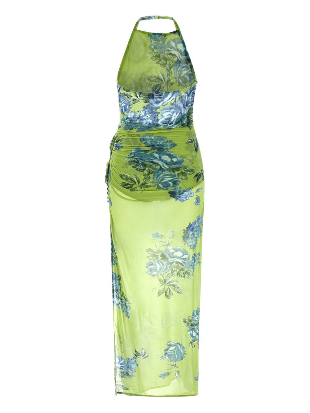 floral-print side-slit midi dress - 2