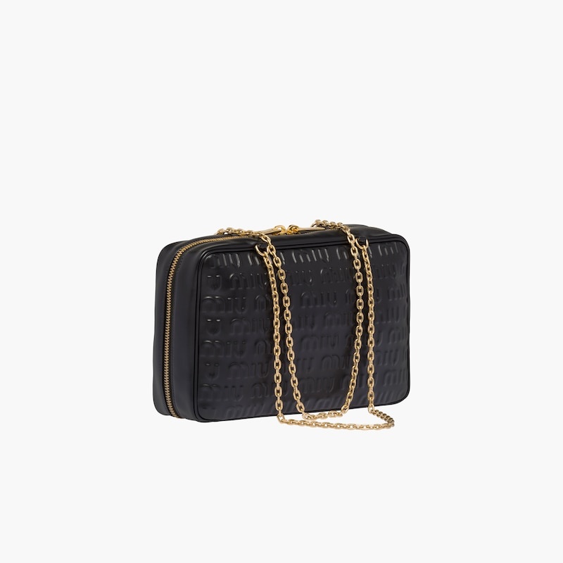 Leather top-handle bag with embossed logo - 5