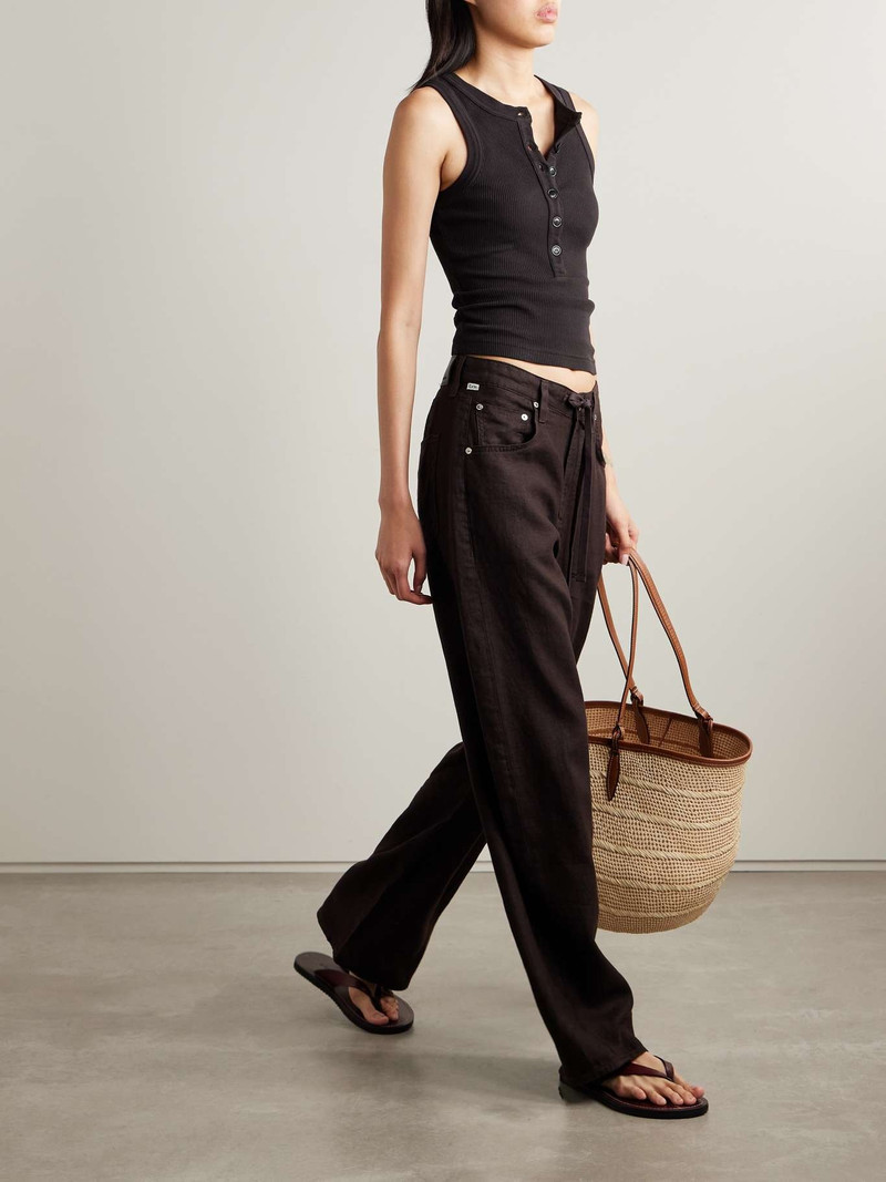 Citizens of Humanity Caralyn ribbed jersey tank Dark brown outlook