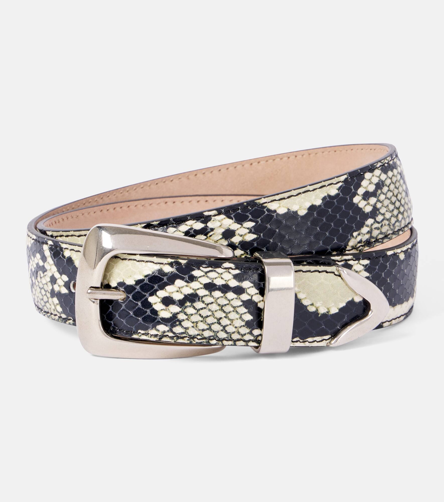 Benny snake-effect leather belt - 1