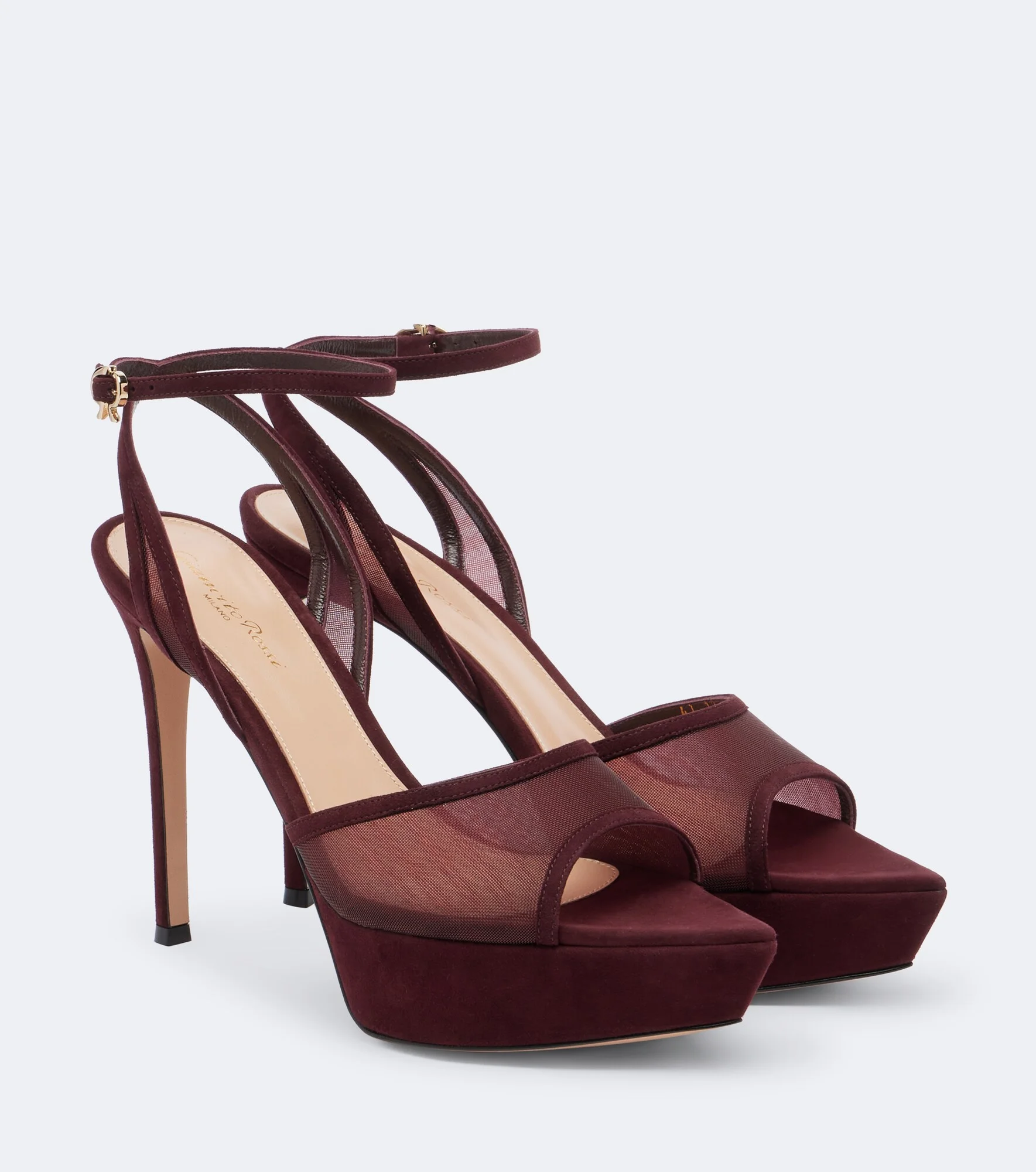 Mesh platform slingback sandals - 1