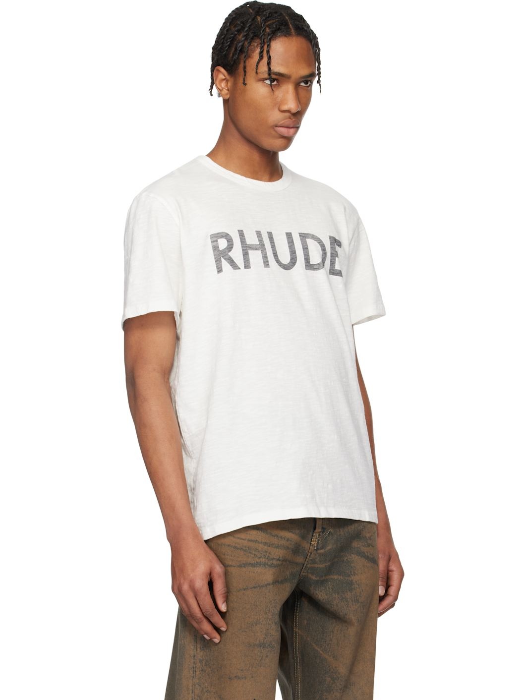 White '' Logo Slub T-shirt - 2