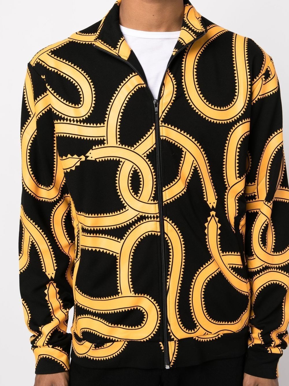 snake-print zip-up jacket - 5