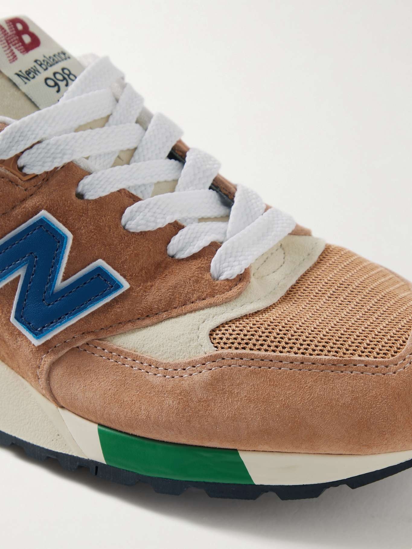 998 leather and mesh-trimmed suede sneakers - 4