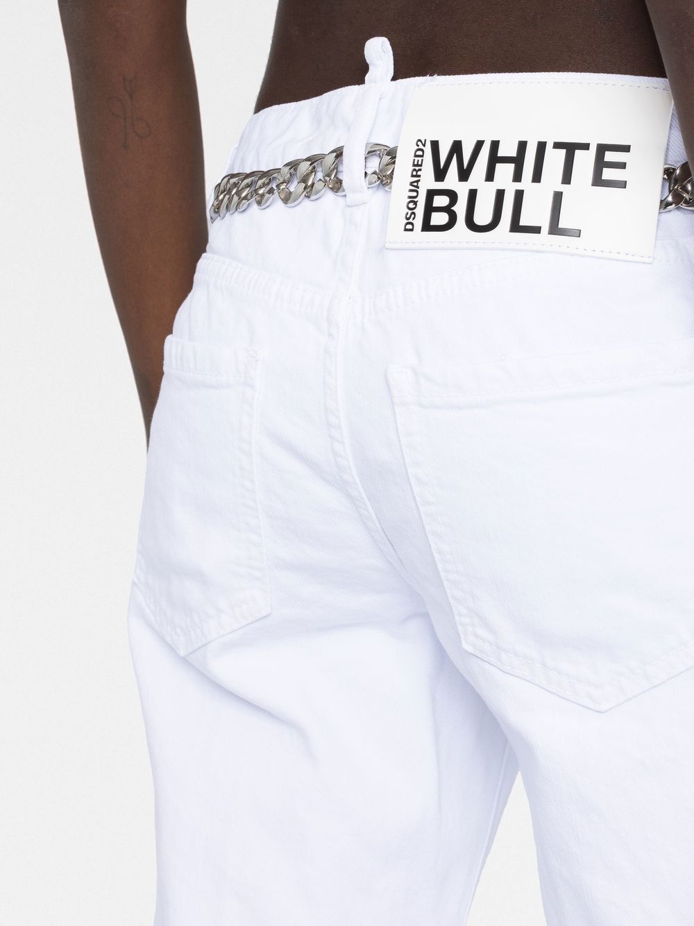 logo-patch flared jeans - 3