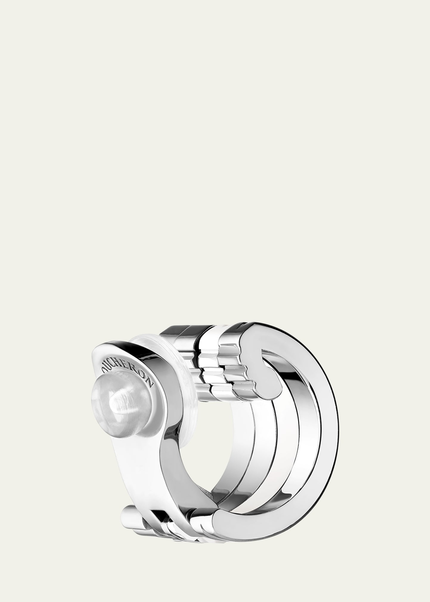Quatre Double White Edition Clip Earring, Single - 3