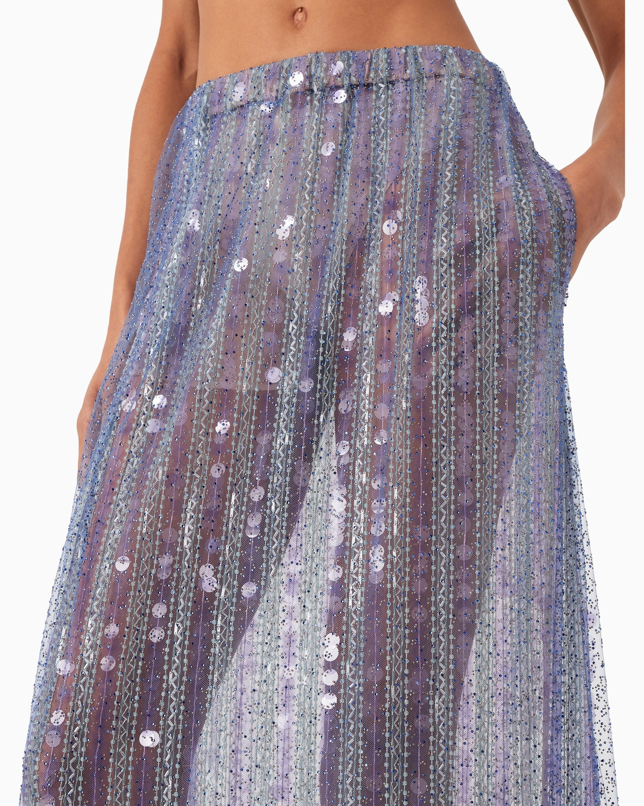 Long skirt with all-over embroidery - 5