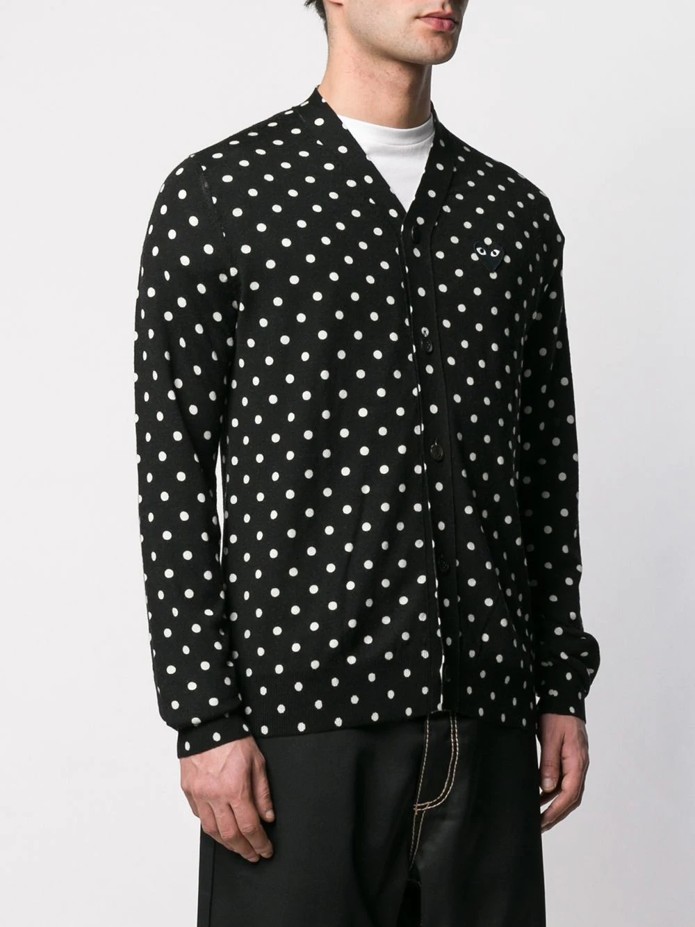 polka dot heart logo cardigan - 3