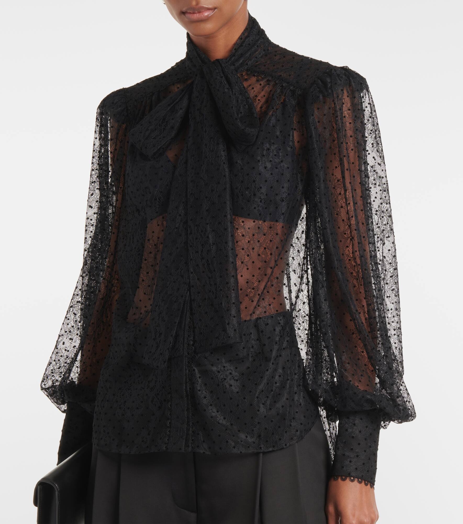 Ethel tie-neck lace blouse - 5