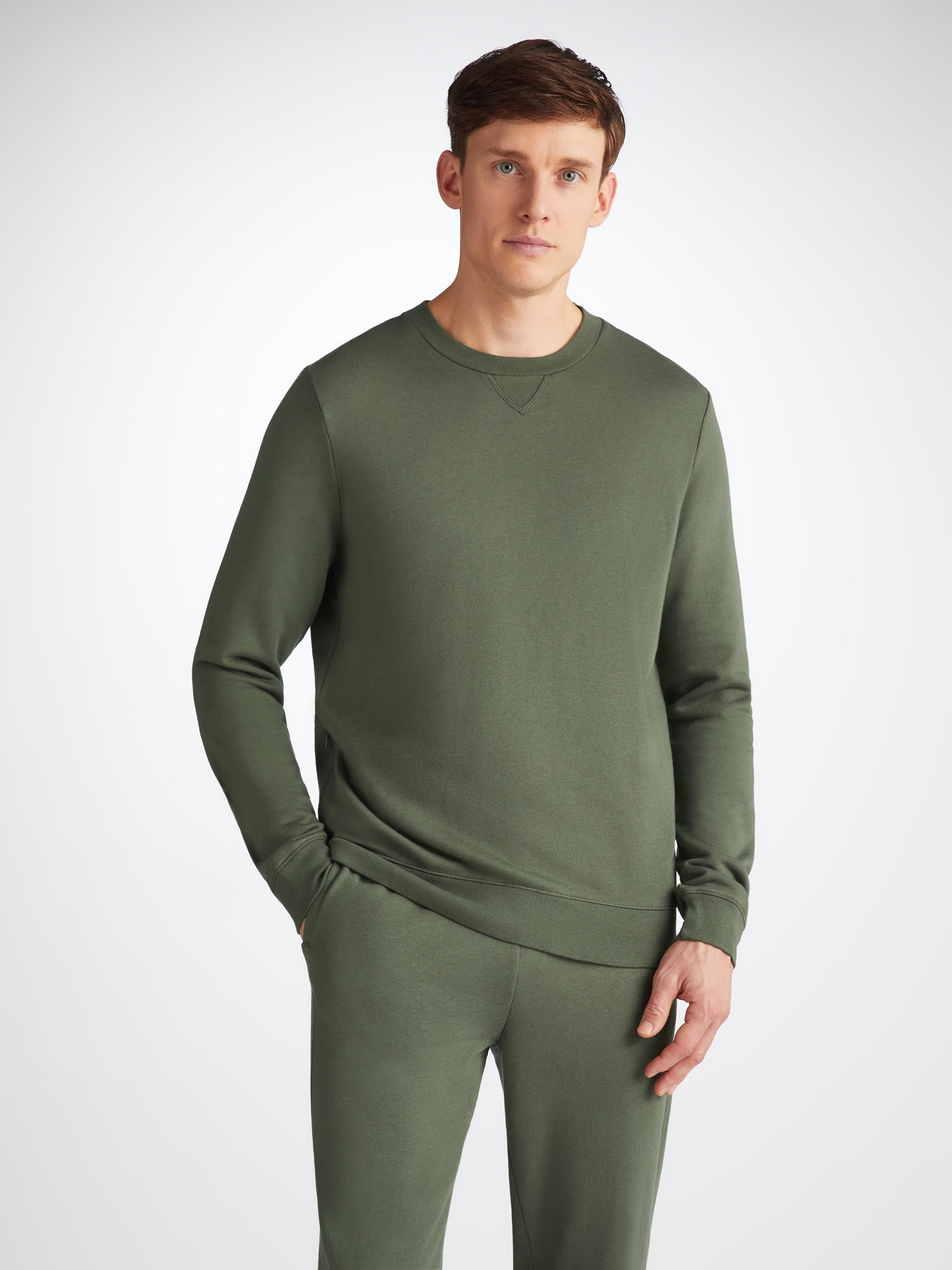 Men's Sweatshirt Quinn Cotton Modal Soft Green - 8