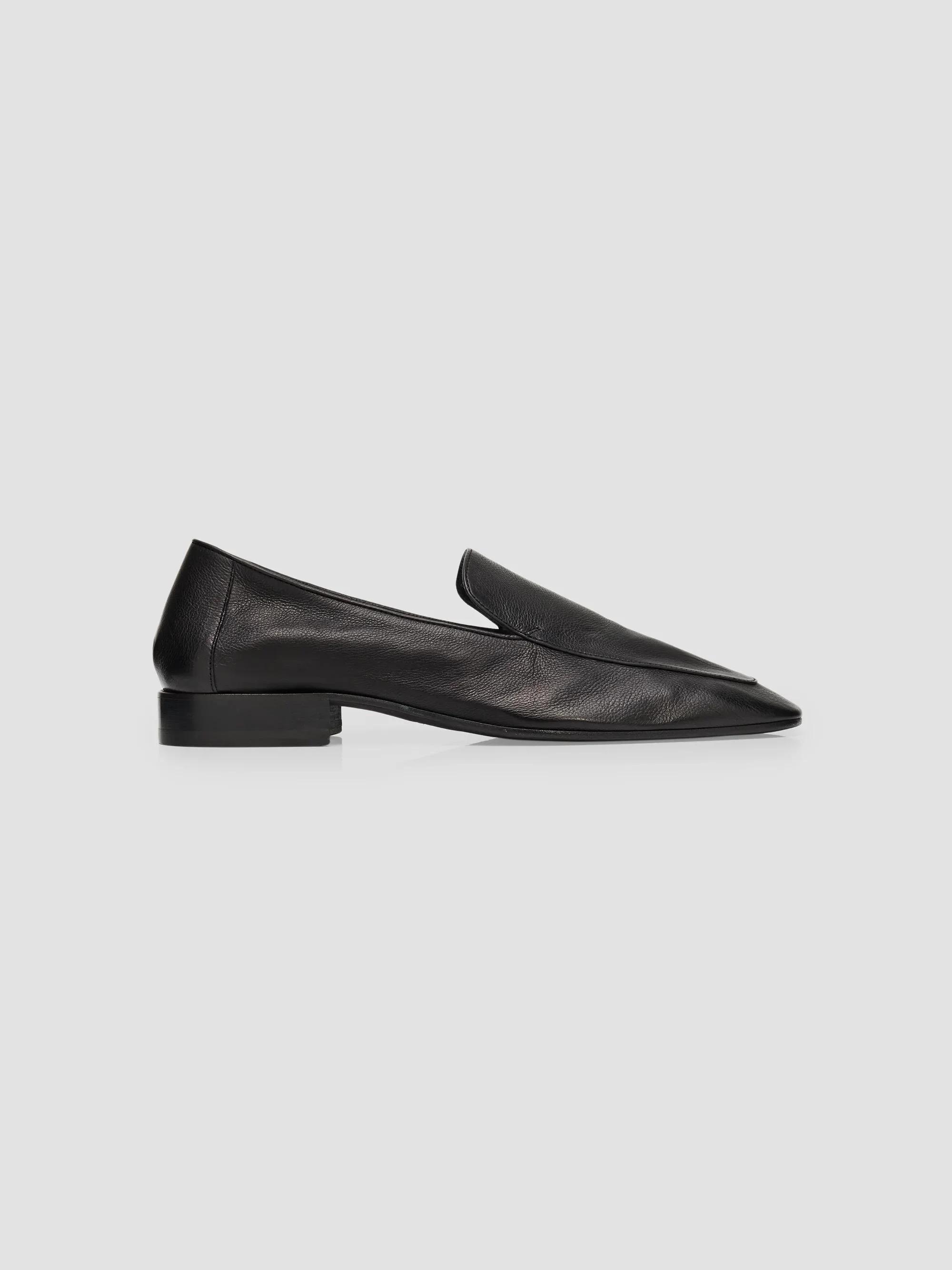 Men's Pebble Leather Loafers - Black - 1