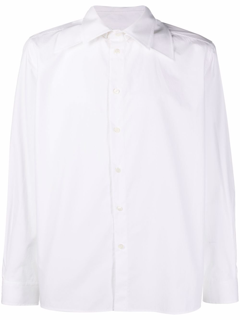 spread-collar cotton-poplin shirt - 1