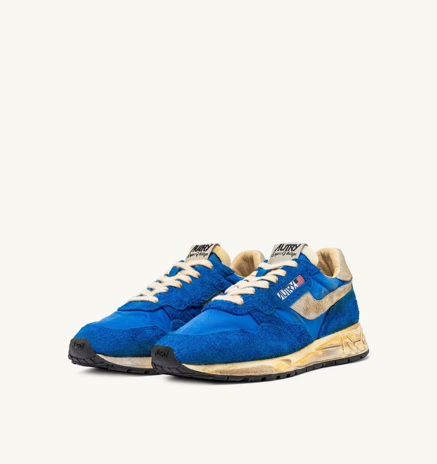 REELWIND SUPER VINTAGE SNEAKERS IN BLUE NYLON AND SUEDE - 2
