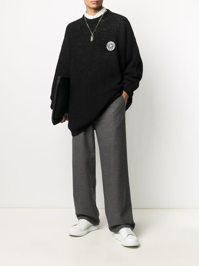 Raf Simons knitted logo patch jumper outlook