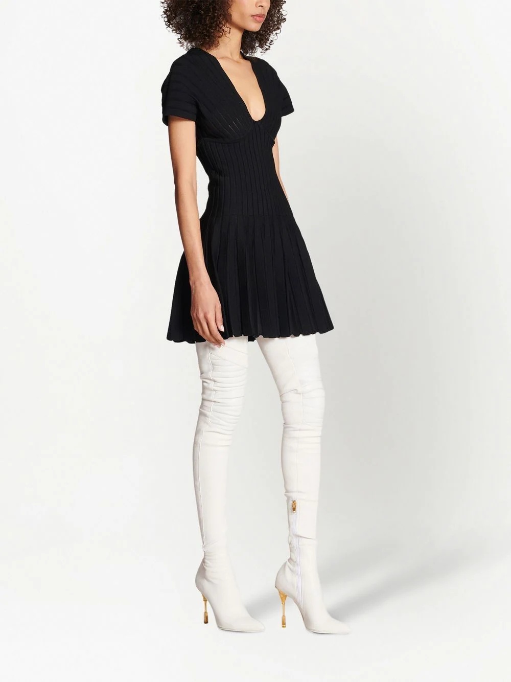 Pleated Mesh mini dress - 3