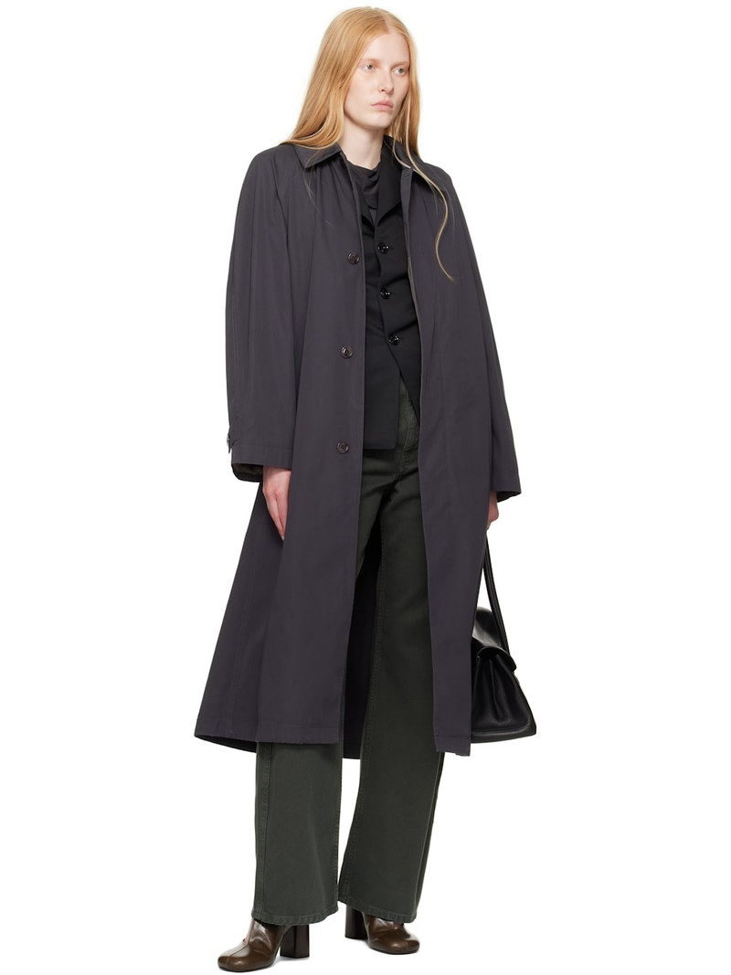 Lemaire Gray Compact Cotton Twill Overcoat outlook