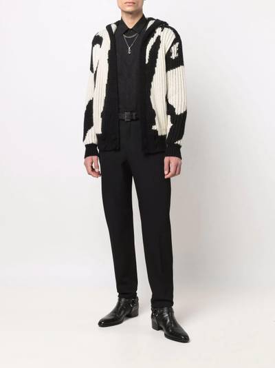 SAINT LAURENT double-breasted hooded cardigan outlook