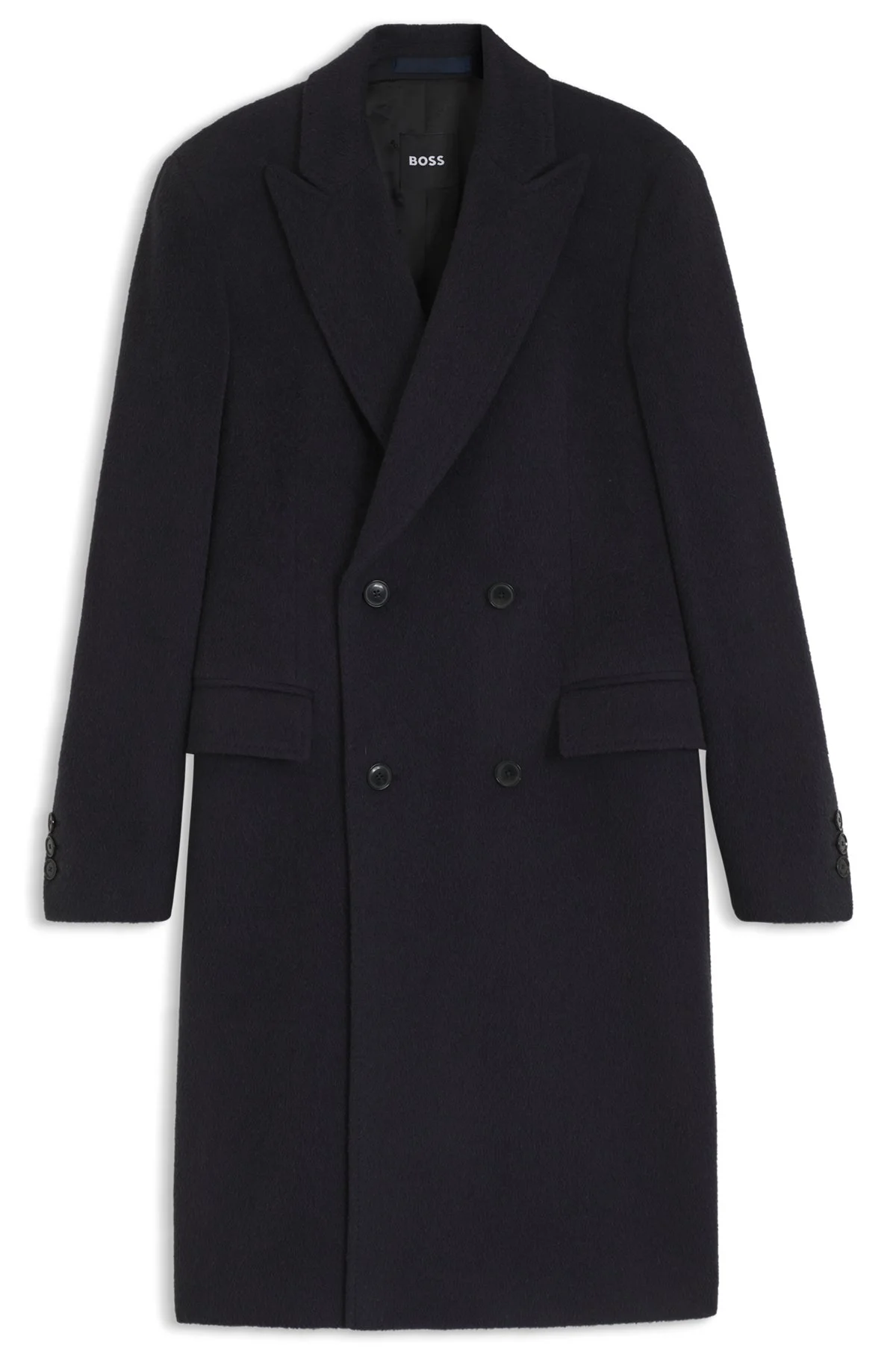 SLIM-FIT DOUBLE-BREASTED COAT IN AN ALPACA BLEND - 1