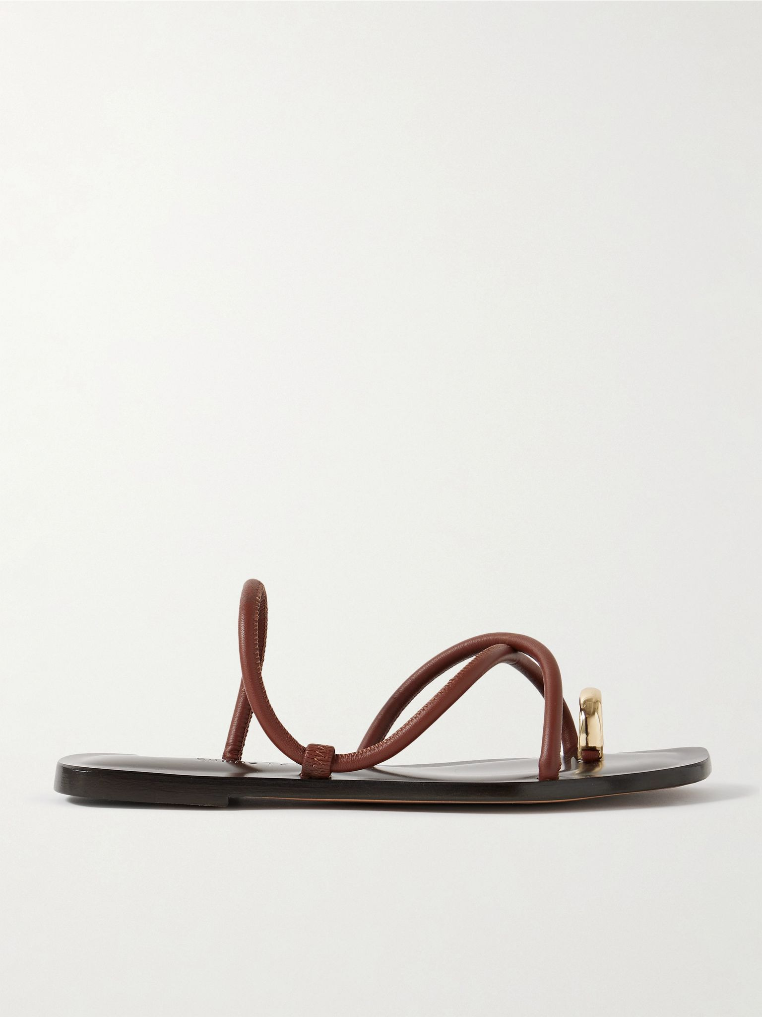 Laurie embellished leather sandals Brown - 1