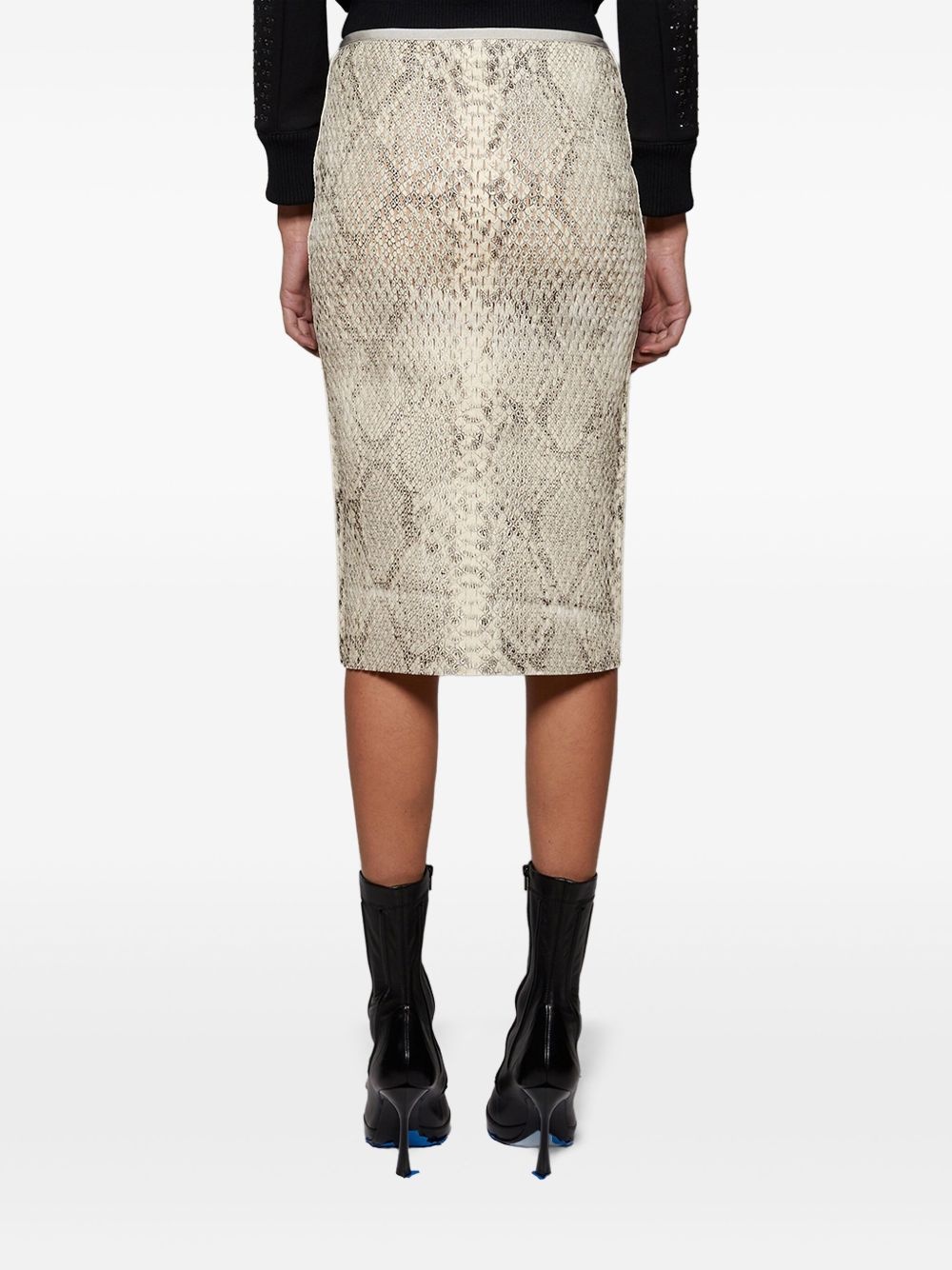 snake-print pencil skirt - 5