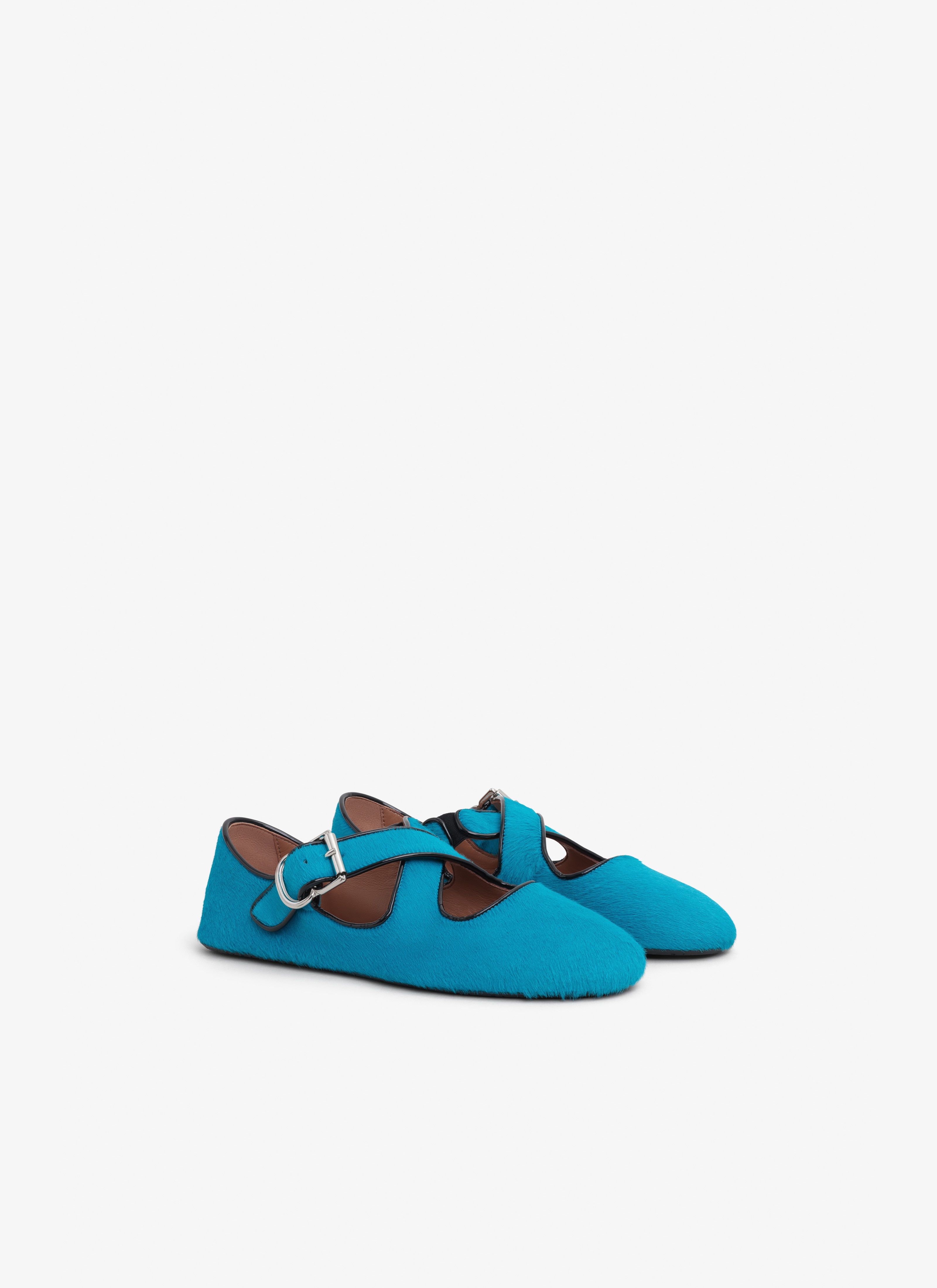 CRISS CROSS BALLET FLATS IN HAIRCALF - 2