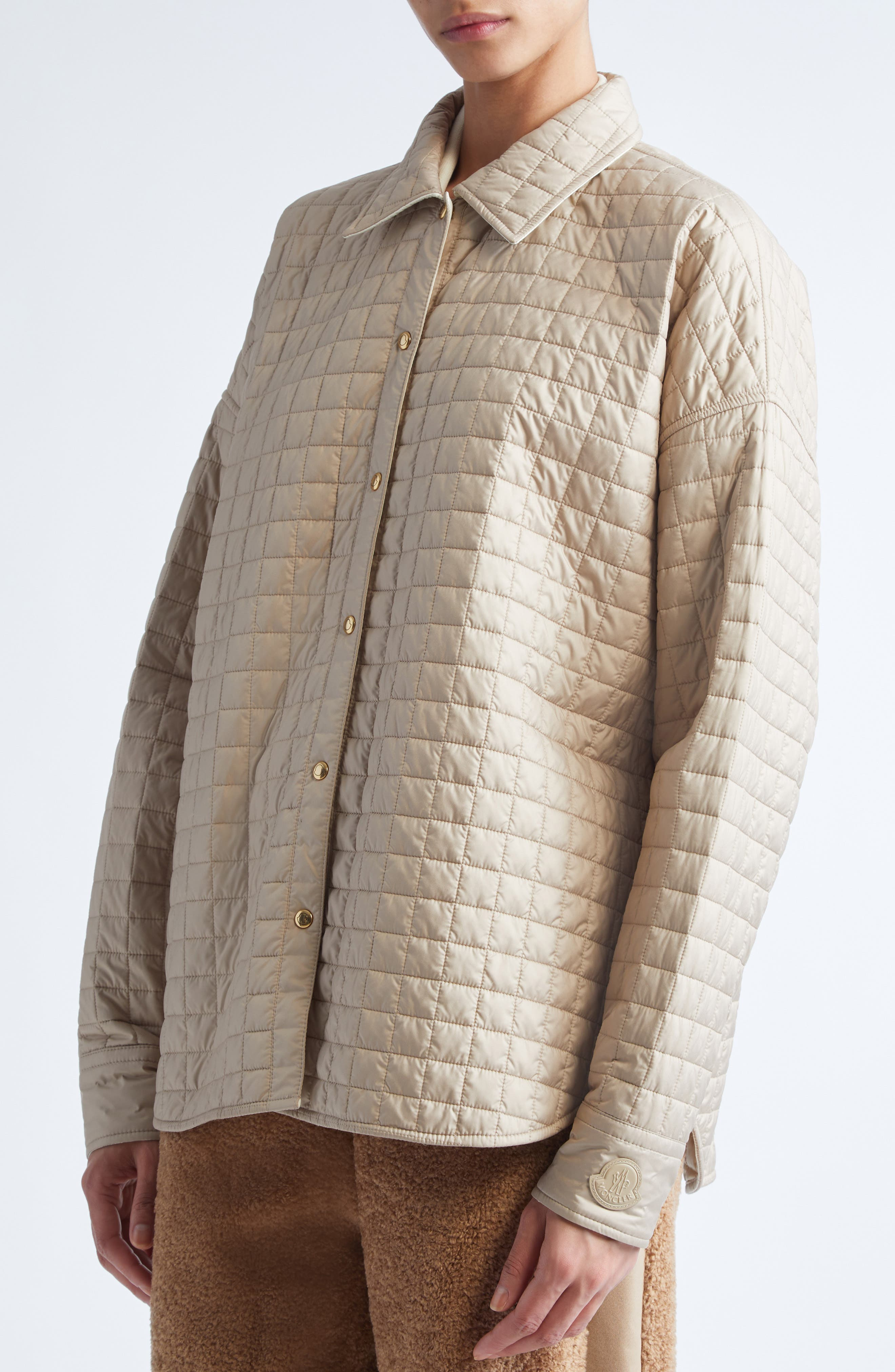 Moncler Reversible Padded Overshirt in Toasted Almond at Nordstrom - 5