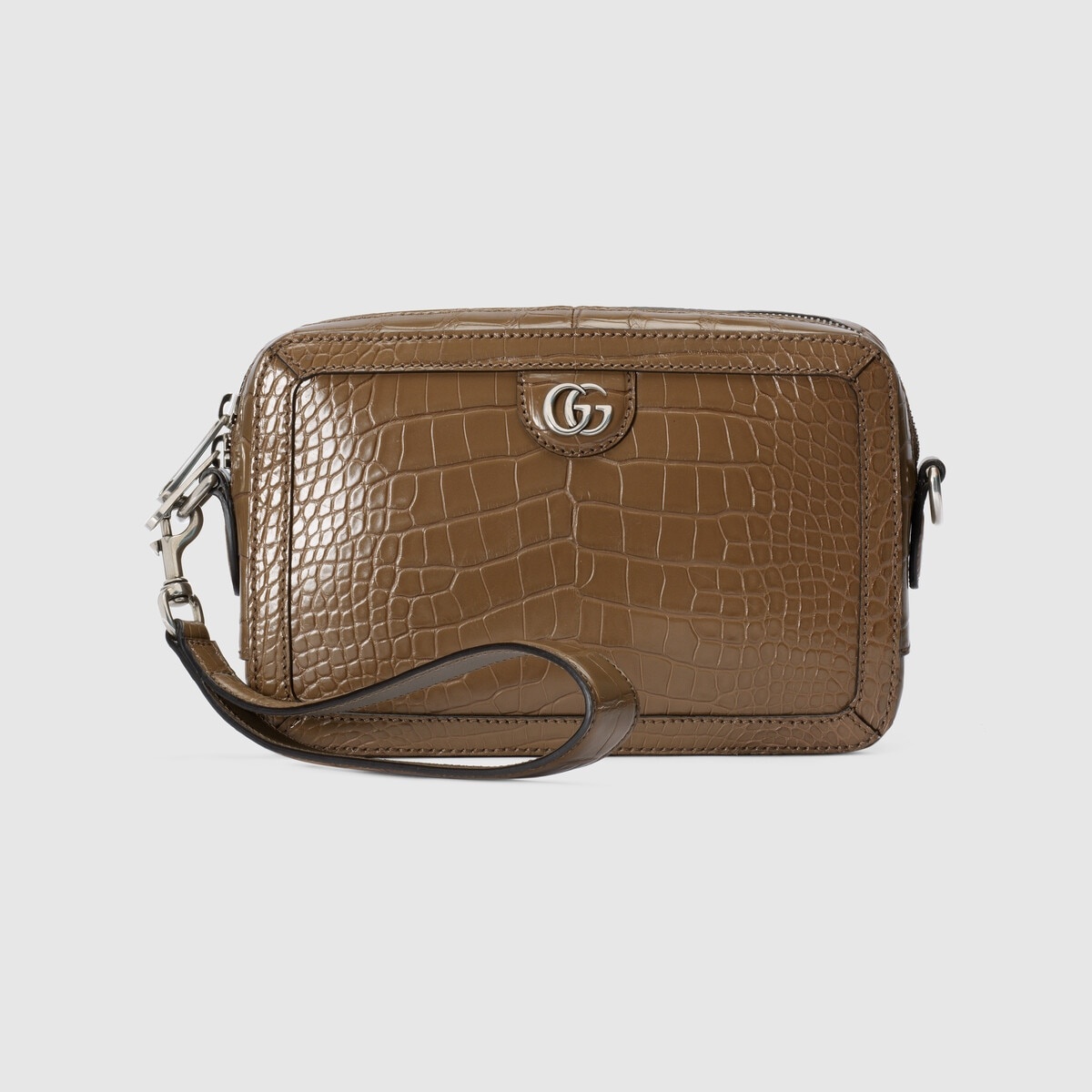 Crocodile crossbody bag with Double G - 4