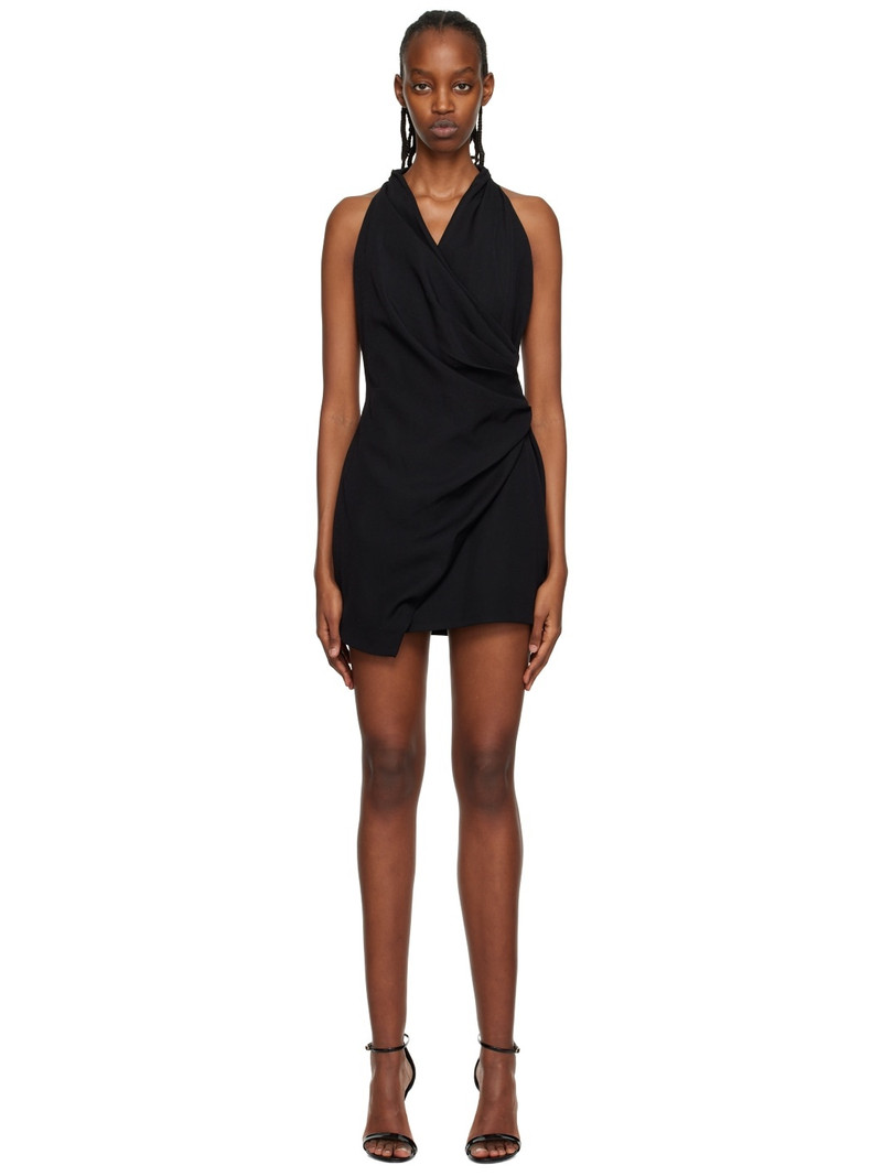 halterneck draped mini dress 1