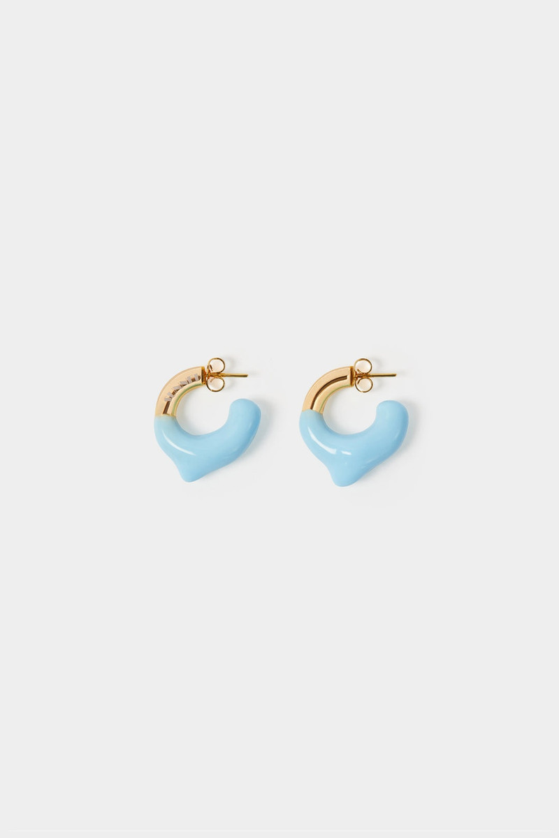 MINI RUBBERIZED EARRINGS GOLD / azure 1