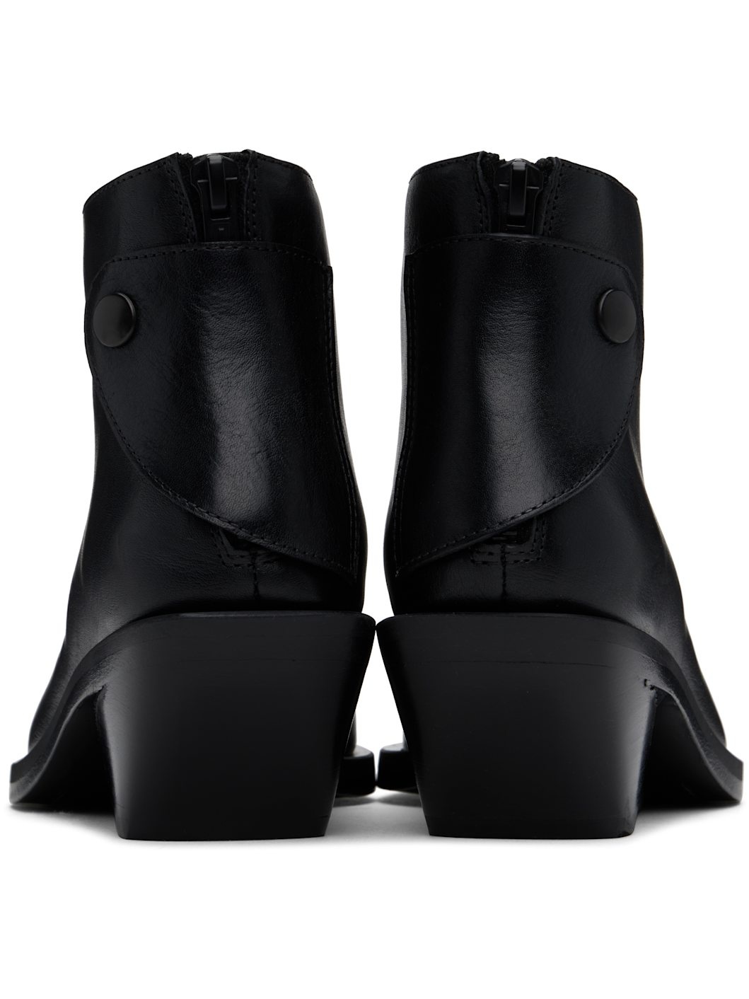 Black Kay Pointy Medium Heel Ankle Boots - 2