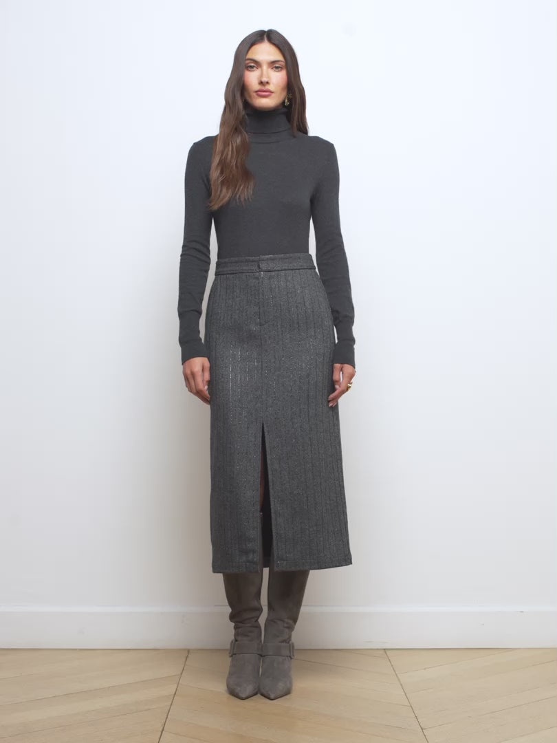 Madonna Pinstriped Midi Skirt - 7