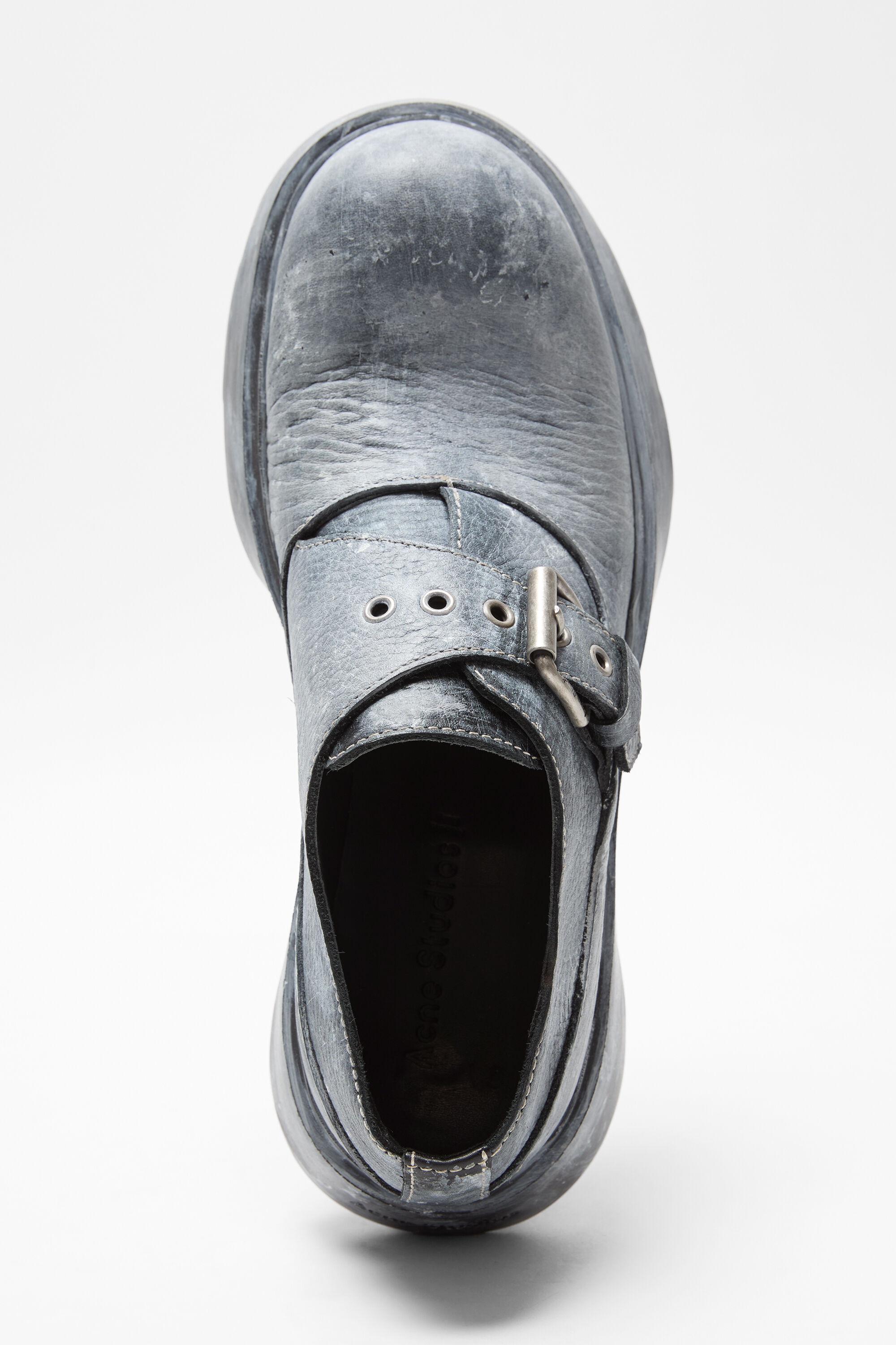 Buckle leather shoes - Black/grey - 6