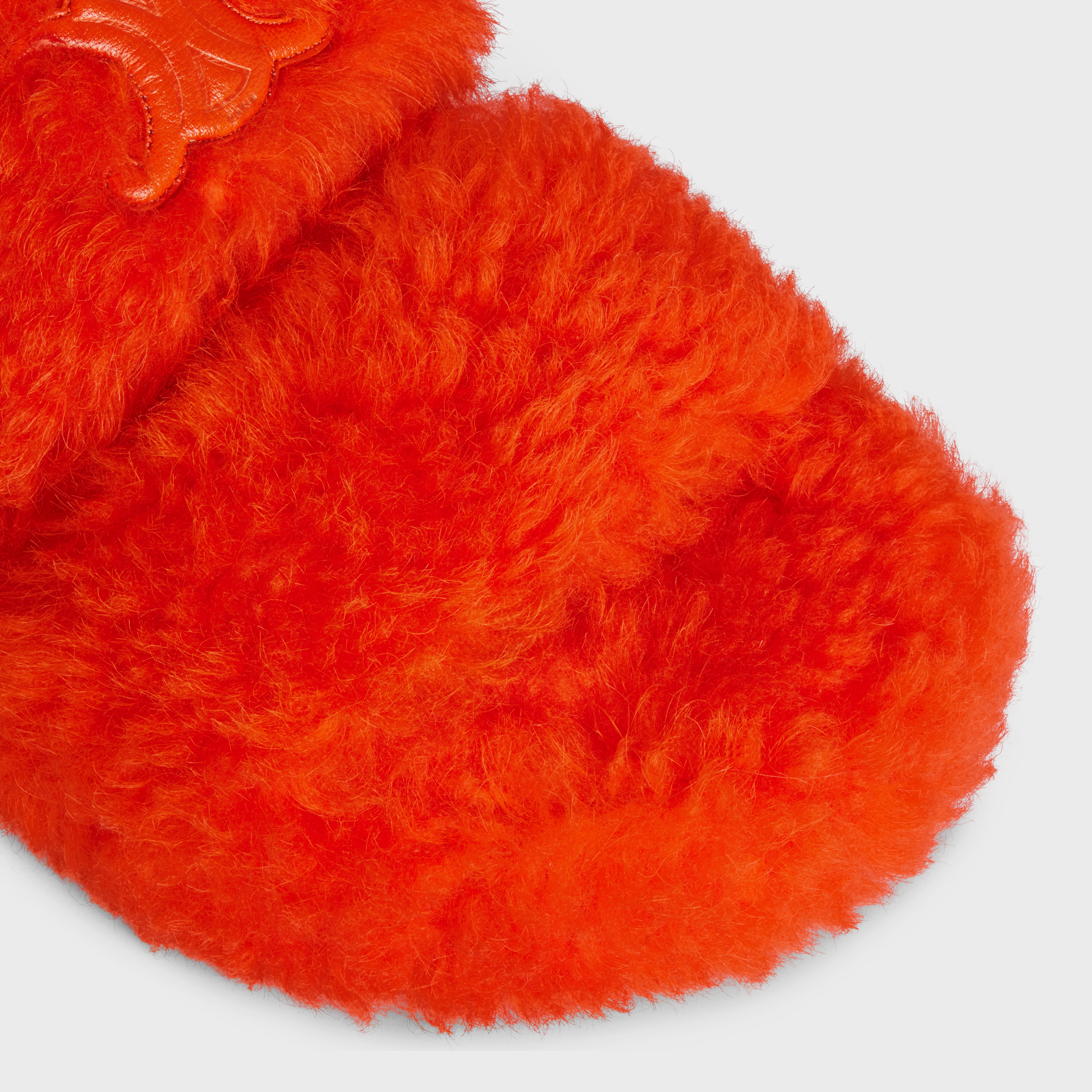 Celine Fur Slides Triomphe Open Slide  in SHEARLING - 4