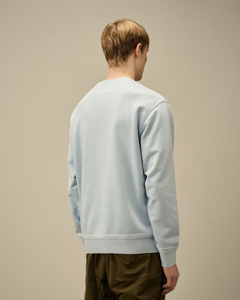 Cotton Diagonal Fleece Crewneck Logo Sweatshirt 4