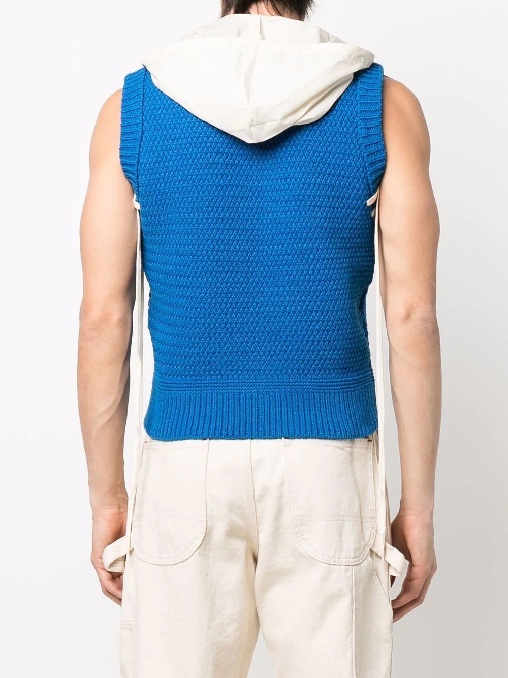 hooded sleeveless sweater - 4