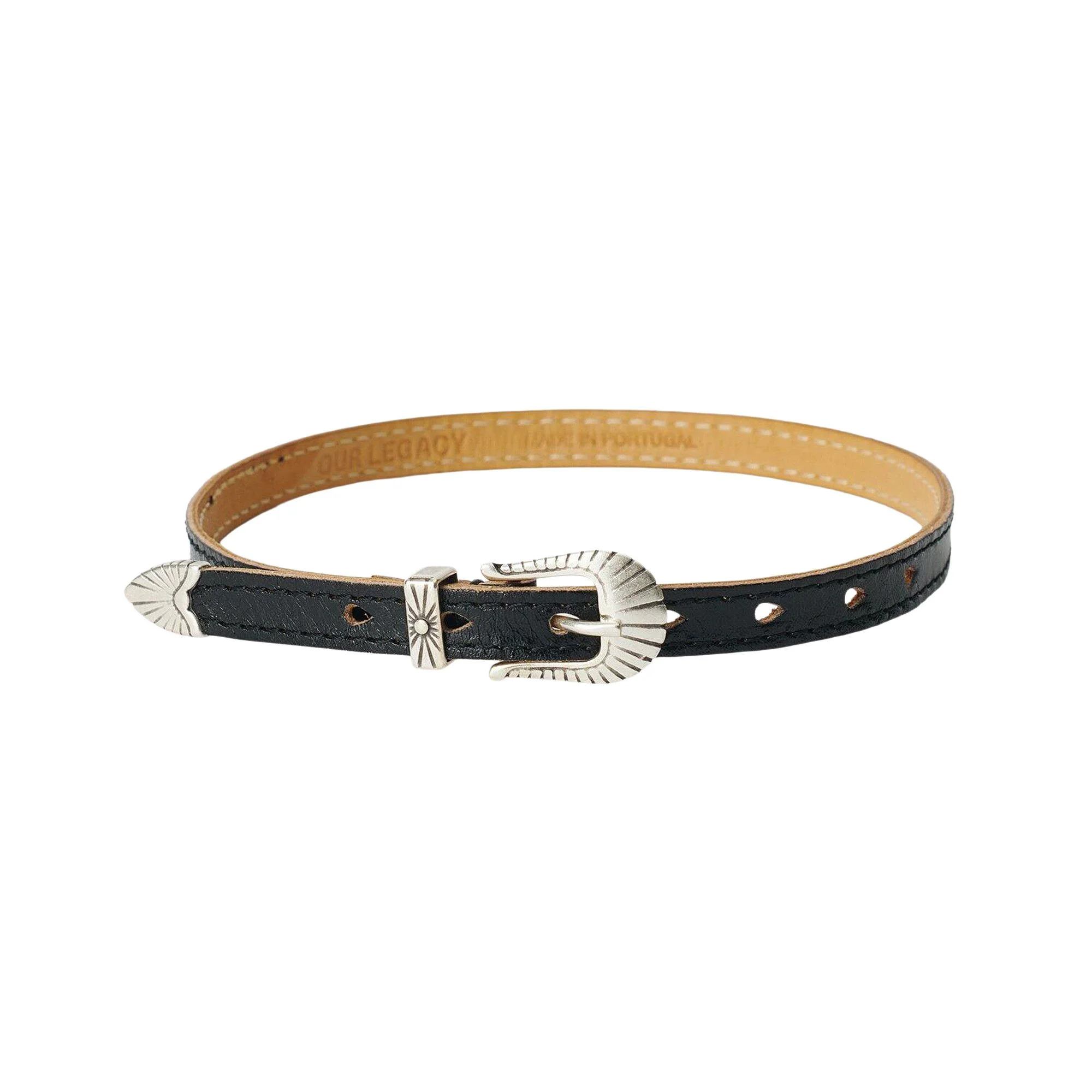 Our Legacy Cowboy Wrap Around Bracelet 'Deep Black Leather' - 1