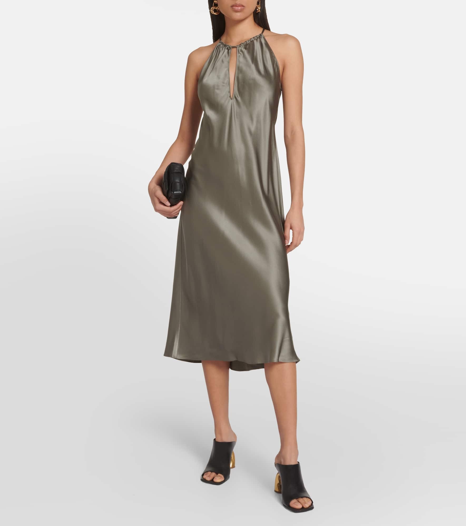 Eglantine halterneck silk midi dress - 2