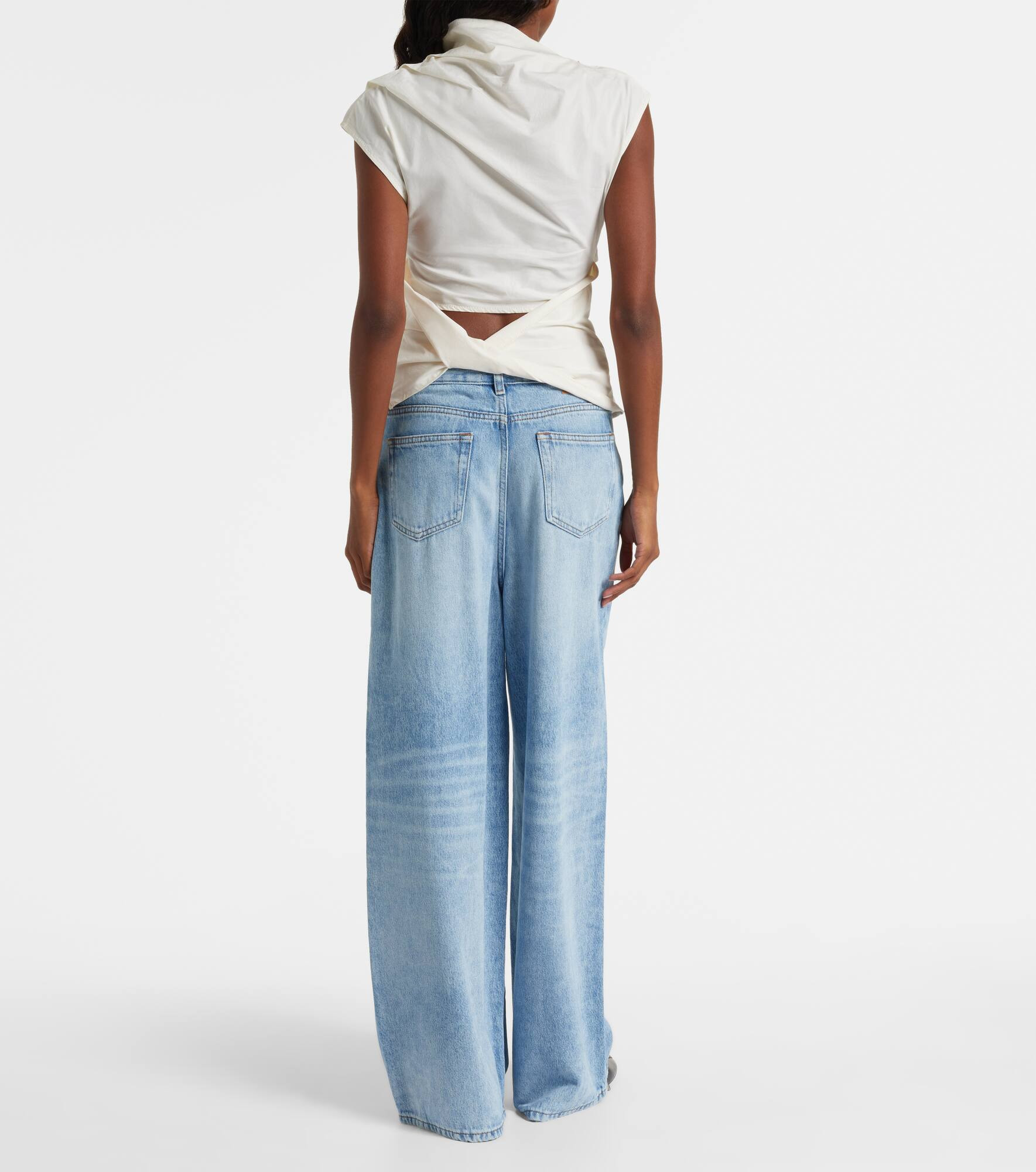 Ruched cotton-blend top - 3