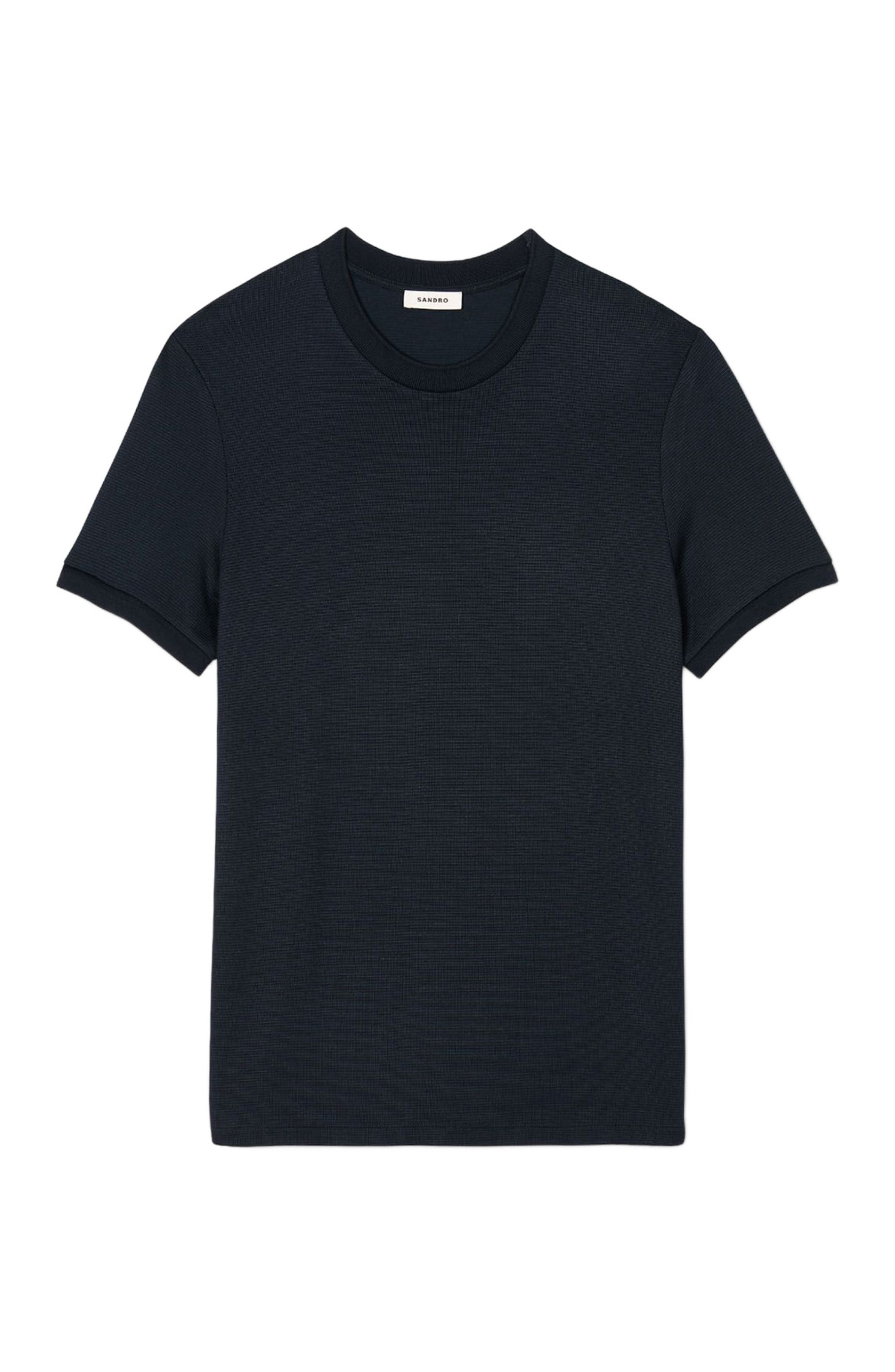 SANDRO Round neck T-shirt in Midnight Blue at Nordstrom - 6