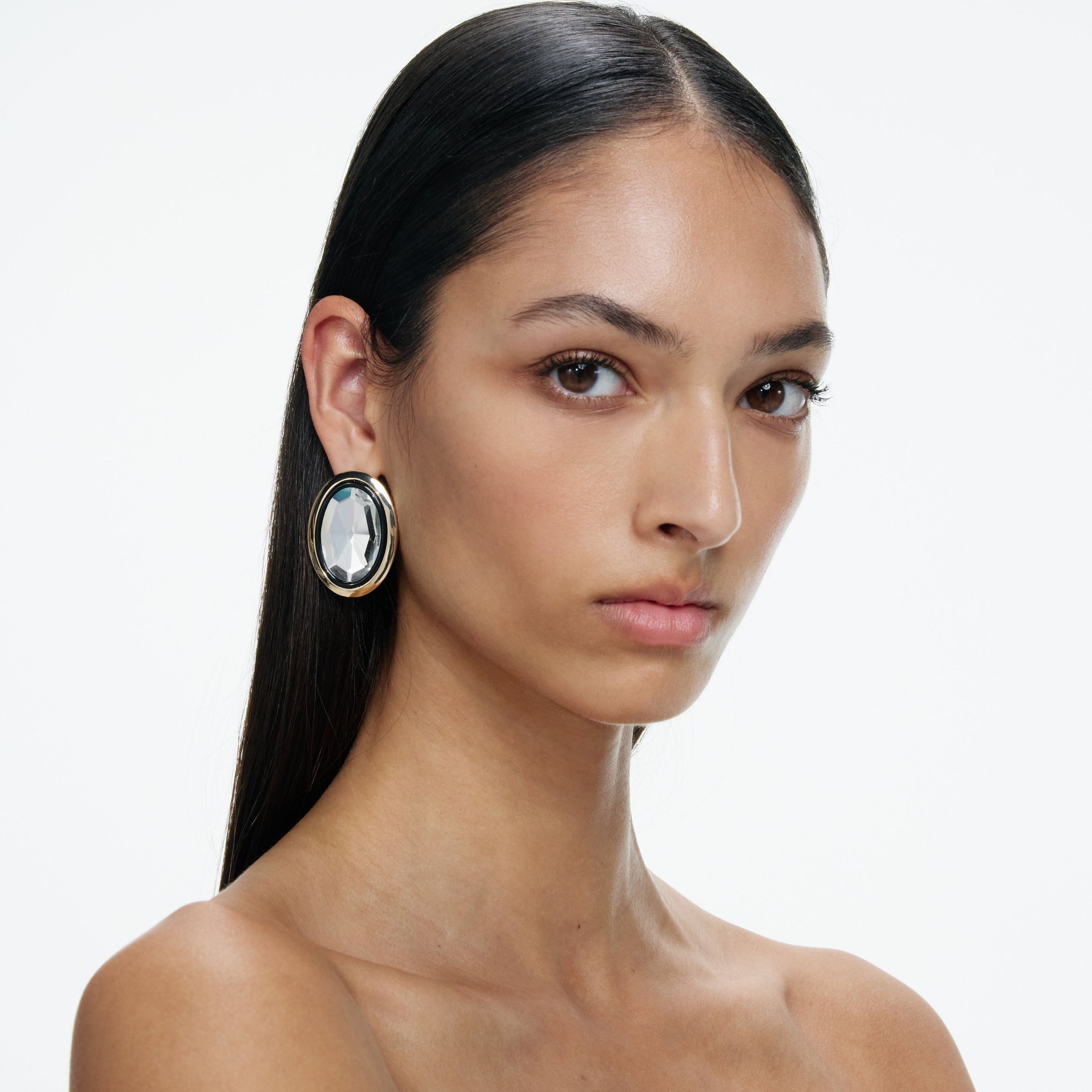 Crystal Oval Earrings - 3