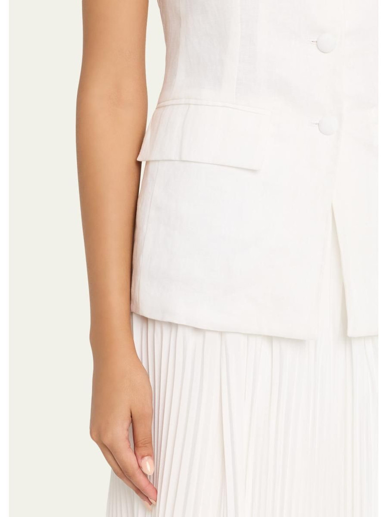 Button-Front Linen Vest 5