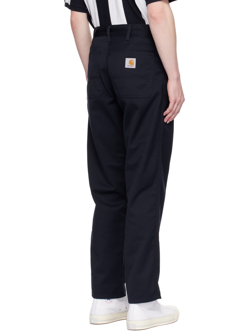 Navy Simple Trousers - 3