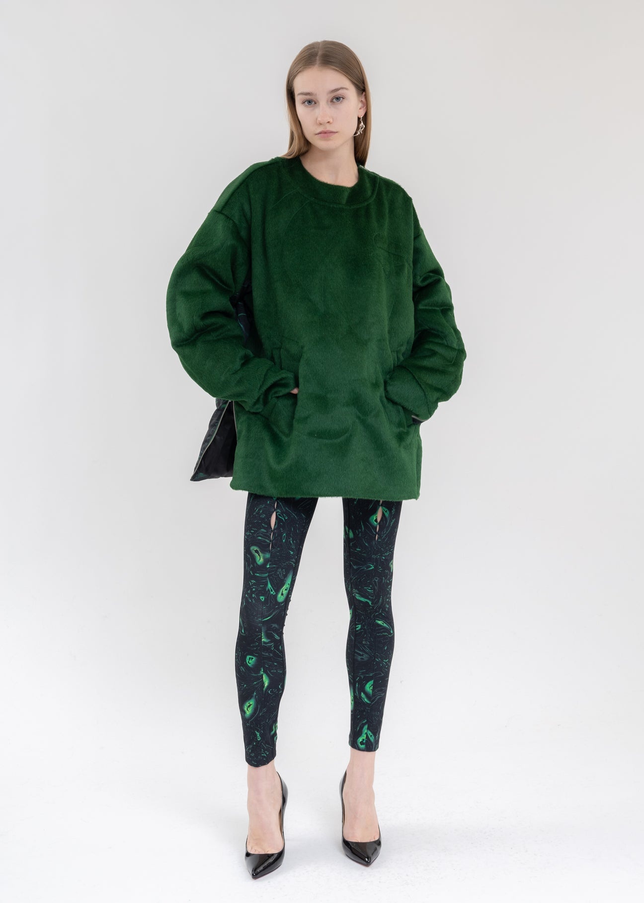 Green 3D STRUCTURE SWEATER - 6