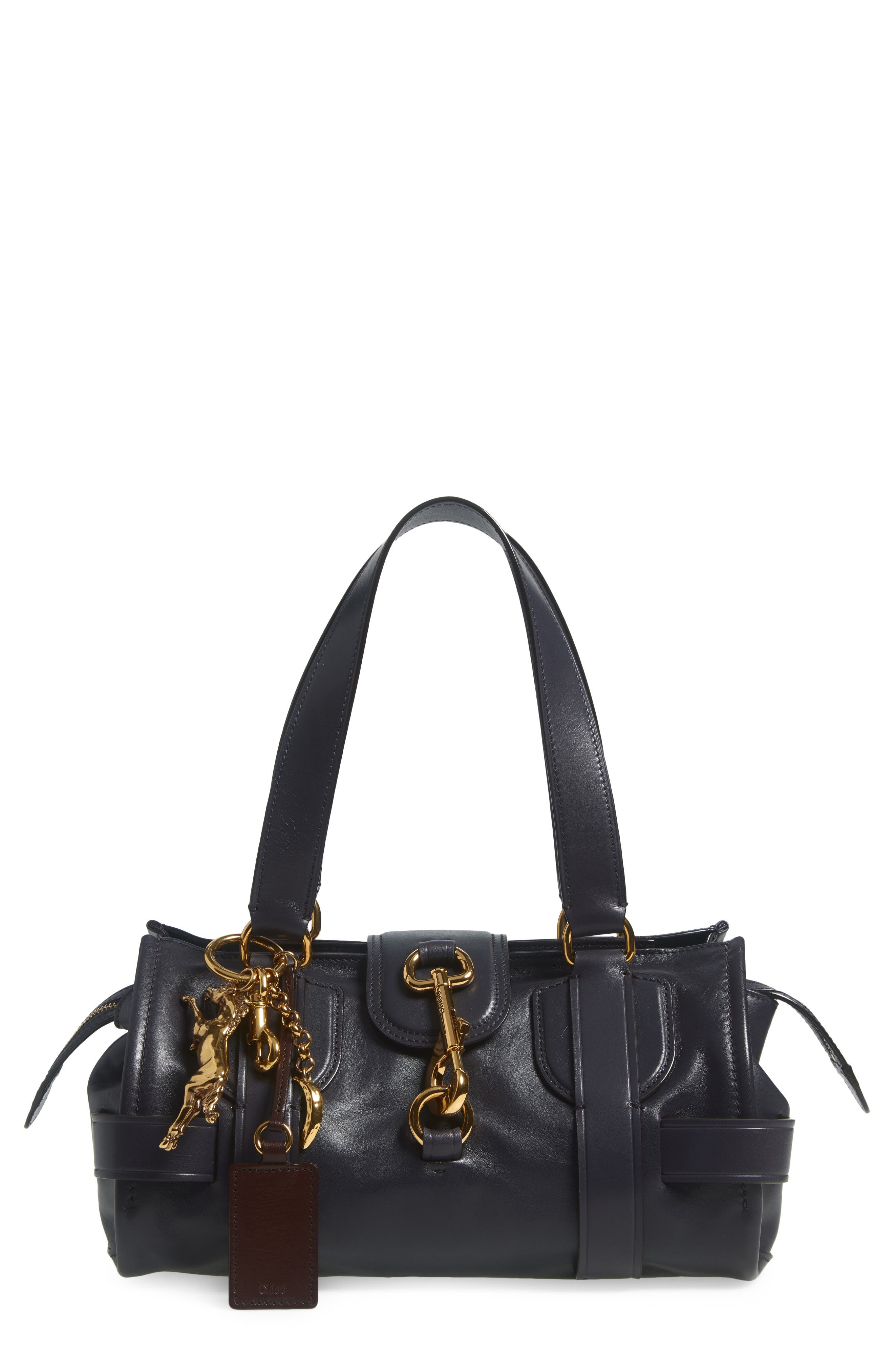 Chloé Small Kerala Leather Handbag in 44C Black Navy at Nordstrom - 1