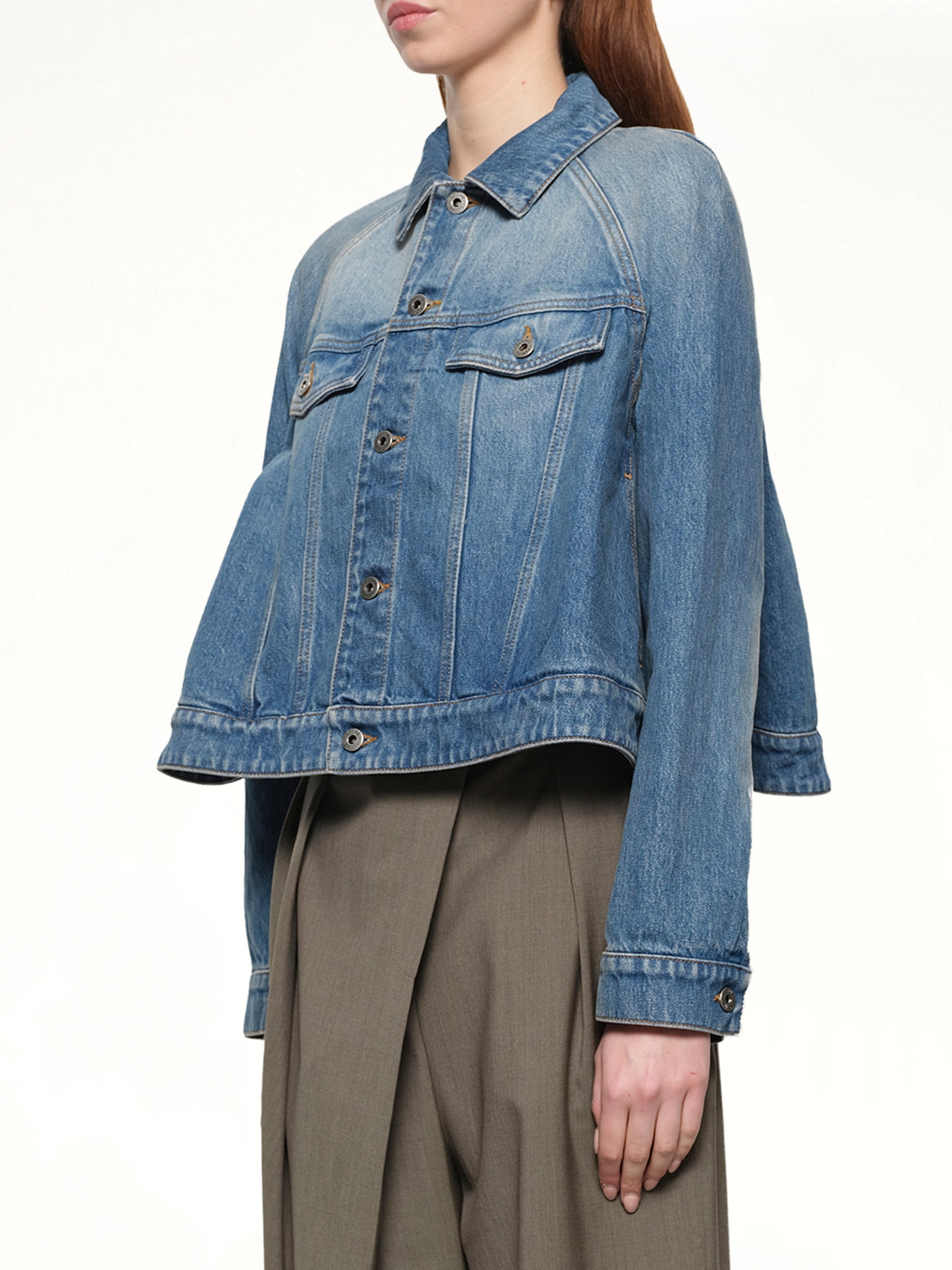 Trapeze Jacket in Denim Blue - 3